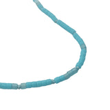 Collier doré perles Miyuki turquoise et bleu ciel 38 cm
