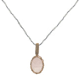 Collier doré labradorite Johri Bazaar en quartz rose et fil doré 60 cm