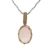 Collier doré labradorite Johri Bazaar en quartz rose et fil doré 60 cm