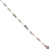 Collier doré tourmaline Johri bazaar en prehnite et fil doré 60 cm