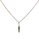 Collier doré tourmaline et couronnes dorées 42 cm