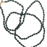 Collier doré perles en bois marron foncé 75 cm
