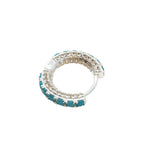 Mini créole fermée argent 925 turquoise et zircons 15 mm