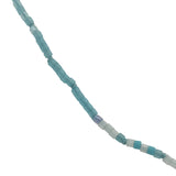 Collier doré perles Miyuki turquoise et blanc