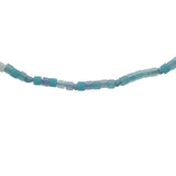 Collier doré perles Miyuki turquoise et blanc