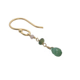 Boucles d'oreilles pendantes dorées tourmaline