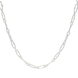 Silver necklace with filed curb chain