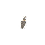 Charms doré poisson taillé dans du quartz fumé avec fil doré