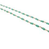 Collier doré avec duo onyx verte 50 cm