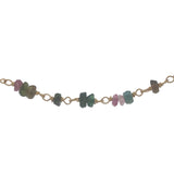 Collier doré en multi tourmaline 50 cm