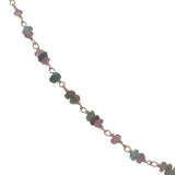 Collier doré en multi tourmaline 50 cm