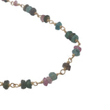 Collier doré en multi tourmaline 50 cm
