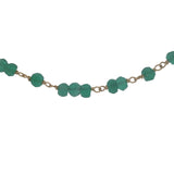 Collier doré avec onyx verte 50 cm