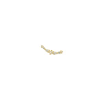 Gold ear cuff and zircons ear jewelry