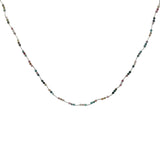 Collier doré avec tourmaline et noeuds blancs 42 cm