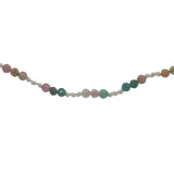 Collier doré avec tourmaline et noeuds blancs 42 cm