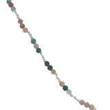 Collier doré avec tourmaline et noeuds blancs 42 cm