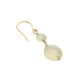 Boucles d'oreilles pendantes dorées duo quartz citron