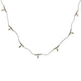 Collier doré fil vert péridot, pampilles et perles dorées 60 cm