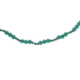Collier doré avec onyx verte et noeuds verts 42 cm