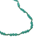 Collier doré avec onyx verte et noeuds verts 42 cm