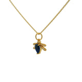 Collier doré abeille lapis lazuli zircons