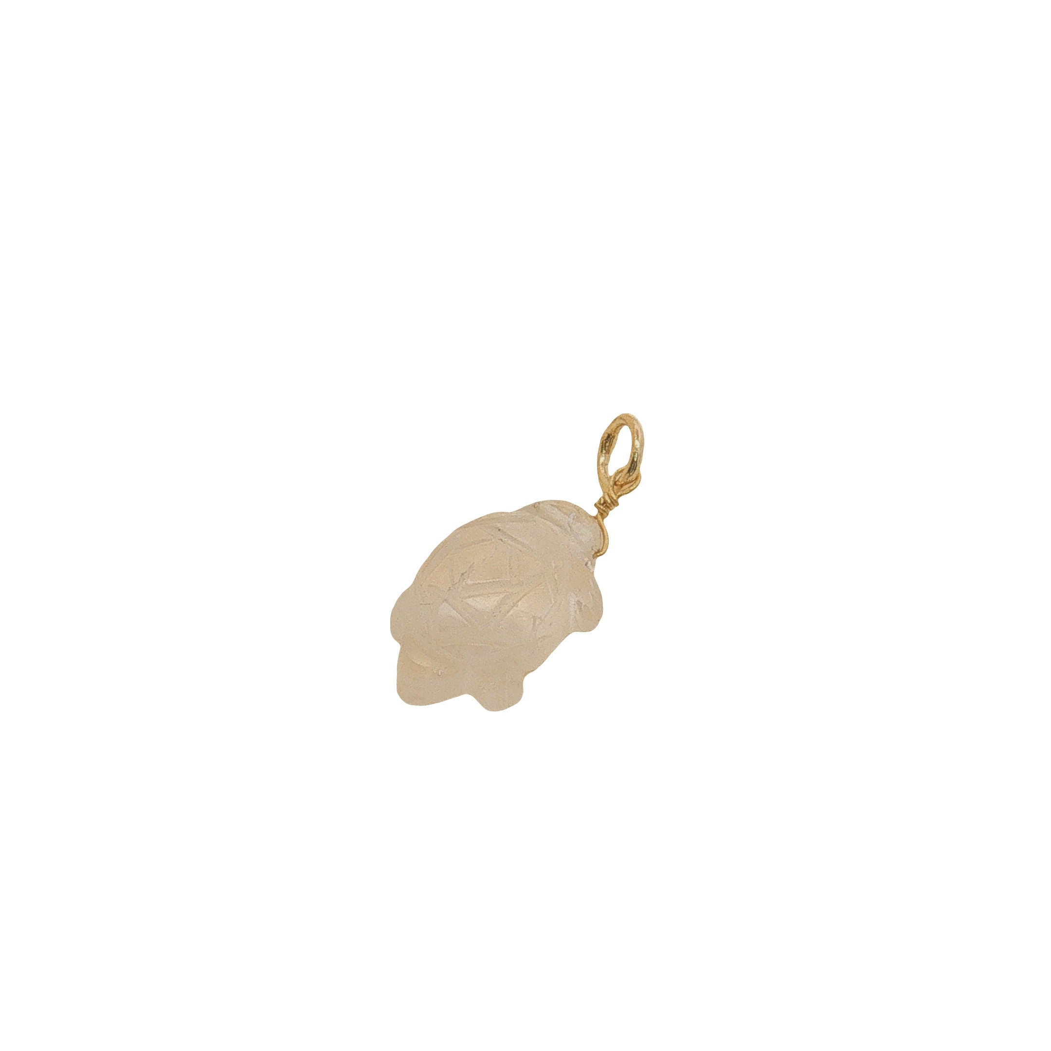 Charms doré tortue taillée dans du quartz rose