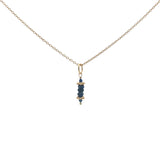 Collier doré lapis lazulis et couronnes dorées 42 cm