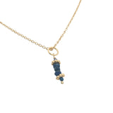 Collier doré lapis lazulis et couronnes dorées 42 cm