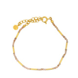 Gold stone and tube bracelet