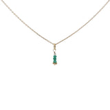 Collier doré en onyx verte et prehnite 42 cm