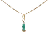 Collier doré en onyx verte et prehnite 42 cm