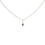 Collier doré petite fleur en tourmaline et perles de culture 42 cm