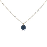 Collier doré poisson taillé dans la lapis lazulis 38 cm