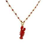 Sautoir santa maria onyx rouge et homard rouge 84cm