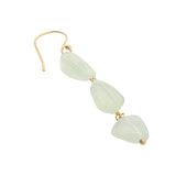 Boucles d'oreilles pendantes dorées trio de prehnite