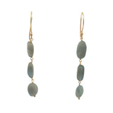 Boucles d'oreilles pendantes dorées trio de labradorite
