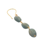 Boucles d'oreilles pendantes dorées trio de labradorite
