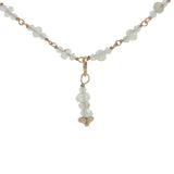 Collier doré en pierre de lune et prehnite 50 cm
