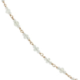 Collier doré en pierre de lune et prehnite 50 cm