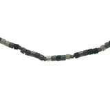 Collier doré perles Miyuki noires et grises 38 cm