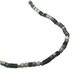 Collier doré perles Miyuki noires et grises 38 cm