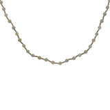 Collier doré perles givrées vert pale et perles dorées 42 cm