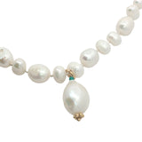 Collier doré perles de culture de différentes tailles 60 cm