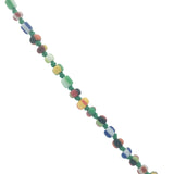 Collier doré médaille oeil en nacre perles multicolores 50 cm