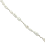 Collier doré perles de culture et noeuds blancs escargot en quartz citron 50 cm