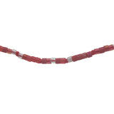 Collier doré perles Miyuki rouges et roses 38 cm