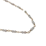 Collier doré avec duo opale rose 38 cm