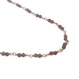 Collier doré avec duo grenat 38 cm
