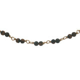 Collier doré avec duo oeil de tigre 38 cm